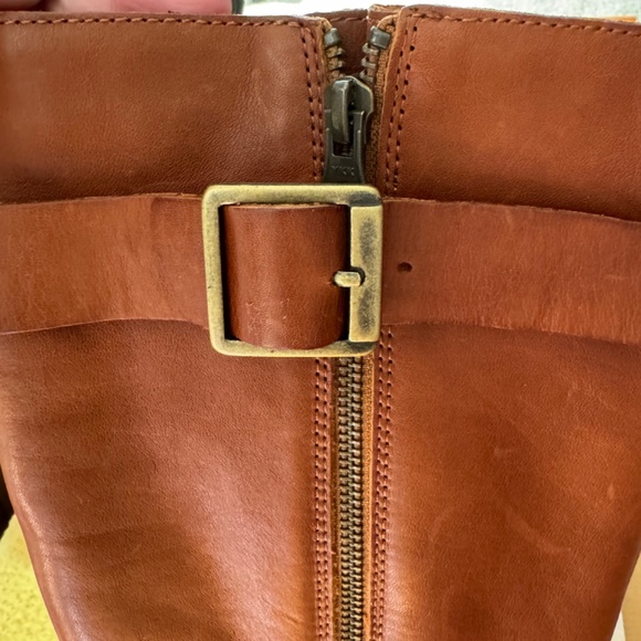 Korkease Brown Knee High Leather Boots Women’s size 6 Buckle Detail - Picture 5 of 6